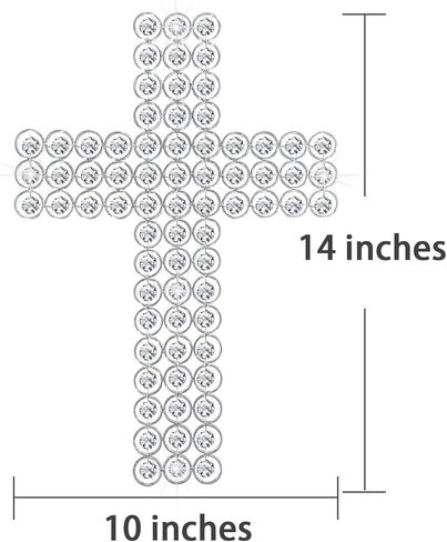 2Pcs Crystal Wall Cross Metal Wall Sculpture Décor Hanging Cross for Wall Table Decorative Farmhouse Home Art in Saudi Arabia