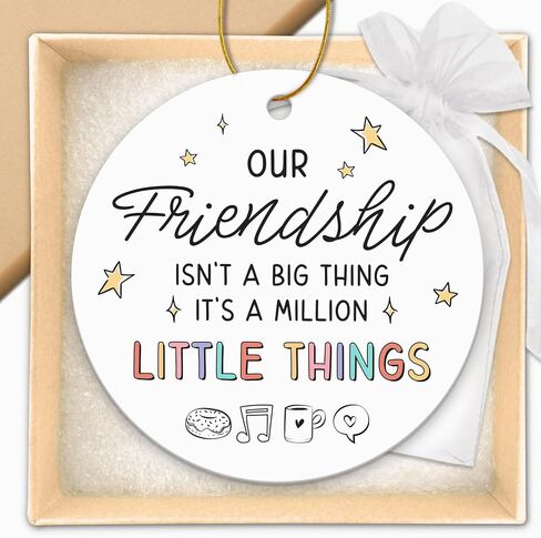 Friendship Gifts for Women, Best Friend - Friend Ornament - Bestie Gifts, Support for BFF, Soul Sister - Walk with You in The Rain Keepsake Birthday Presents - Ceramic Christmas Ornament in Saudi Arabia