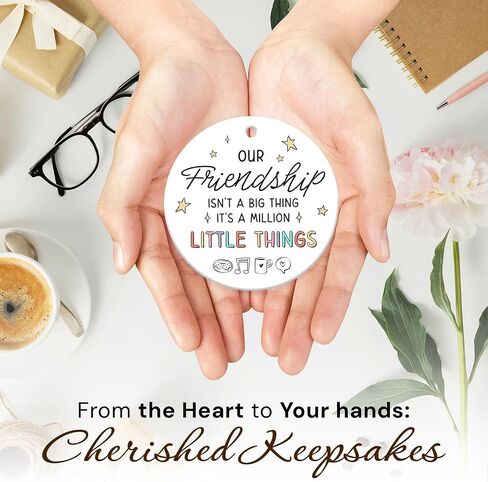 Friendship Gifts for Women, Best Friend - Friend Ornament - Bestie Gifts, Support for BFF, Soul Sister - Walk with You in The Rain Keepsake Birthday Presents - Ceramic Christmas Ornament in Saudi Arabia