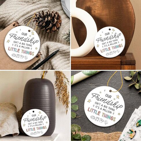 Friendship Gifts for Women, Best Friend - Friend Ornament - Bestie Gifts, Support for BFF, Soul Sister - Walk with You in The Rain Keepsake Birthday Presents - Ceramic Christmas Ornament in Saudi Arabia
