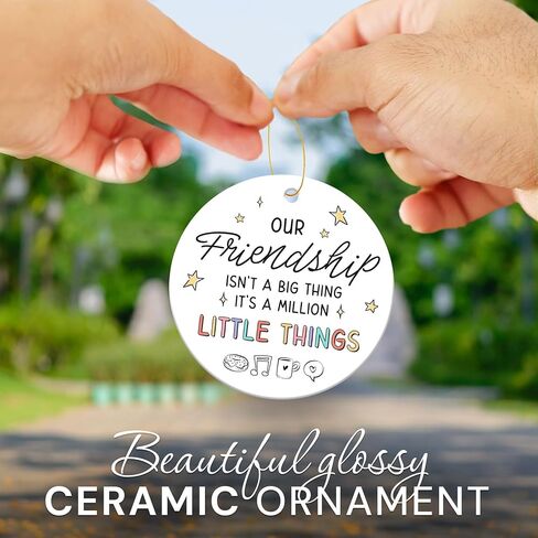 Friendship Gifts for Women, Best Friend - Friend Ornament - Bestie Gifts, Support for BFF, Soul Sister - Walk with You in The Rain Keepsake Birthday Presents - Ceramic Christmas Ornament in Saudi Arabia