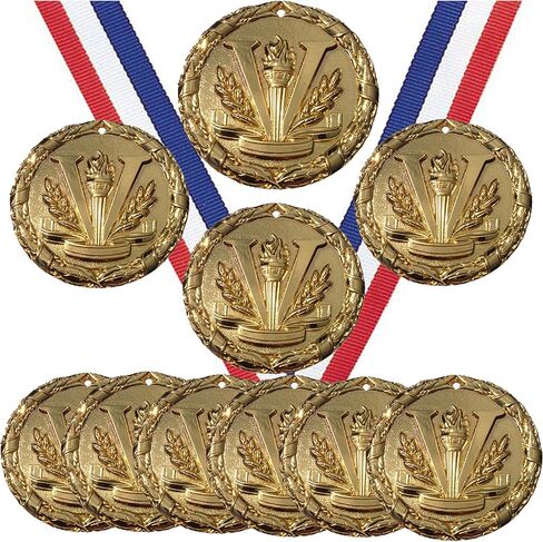 Express Medals Various 10 Pack Styles of Victory Award Medals with Neck Ribbons Trophy Award Prize Gift in Saudi Arabia