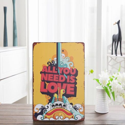 Yellow Submarine Movie Vintage Wall Decor Metal Retro Tin Sign Wall Decorative Signs Art Decor for Beatles Fans by GEMAIGE 12x8 Inch (Yellow Submarine) in Saudi Arabia