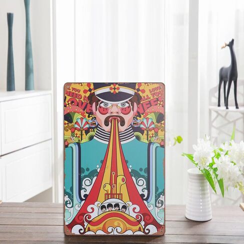 Yellow Submarine Movie Vintage Wall Decor Metal Retro Tin Sign Wall Decorative Signs Art Decor for Beatles Fans by GEMAIGE 12x8 Inch (Yellow Submarine) in Saudi Arabia