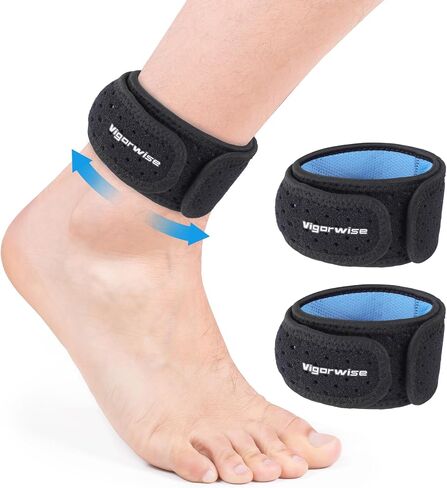Achilles Tendonitis Brace, 1Pcs Adjustable Achilles Ankle Strap for Men Women, Blue Ankle Brace with Silicone Pad for Achilles Pain, Running, Cycling, Hiking, Sports in Saudi Arabia