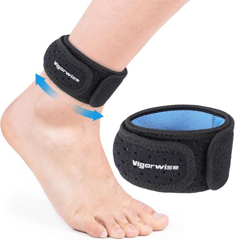 Achilles Tendonitis Brace, 1Pcs Adjustable Achilles Ankle Strap for Men Women, Blue Ankle Brace with Silicone Pad for Achilles Pain, Running, Cycling, Hiking, Sports in Saudi Arabia