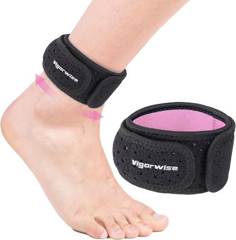 Achilles Tendonitis Brace, 1Pcs Adjustable Achilles Ankle Strap for Men Women, Blue Ankle Brace with Silicone Pad for Achilles Pain, Running, Cycling, Hiking, Sports in Saudi Arabia