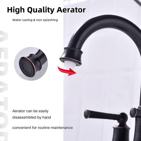 صنبور حمام أسود غير لامع بمقبضين من النحاس صنبور حوض الغرور 360 درجة صنبور دوار 4 بوصة مثبت على سطح السفينة، مع تصريف منبثق للتدفق الزائد ومجموعة خطوط إمداد المياه cUPC، BH-038MB in Kuwait