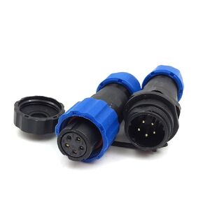 SD13 Waterproof 5 pin Power Cable Connector, LED Power Plug Socket,IP68 Industrial Electrical Cable Wire Connector 5 pin Plug(Female)-Socket(Male) (5pin, Direct Plug x 3set)
