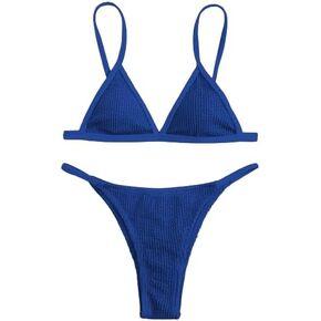 SOLY HUX Women's 2 Piece Bikini Set Triangle Top Bathing Suits Thong Bikini Swimsuits