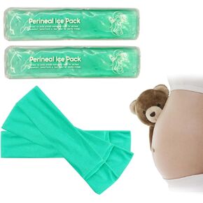 Reusable Perineal Cooling Pad for Postpartum & Hemorrhoid Pain Relief,Hot and Cold Pads for Postpartum Essentials, Hot & Cold Packs for Women After Pregnancy and Delivery, 2 Ice Pack and 3 Cover(pink)