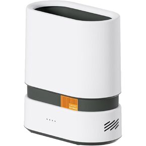 ELPHECO Small Office Trash Can 2.5 Gallon Automatic Bagging Garbage Can Touchless Slim Plastic Trash Bin Smart Oval Trash Can for Bedroom, Toilet, Personal Office, RV White
