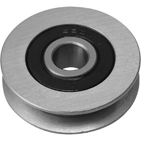 BQLZR 50x13mm Titanium Color Iron Bearing Steel Cable Pulley U-Shape Wheel Bearing Idler Pulley Load-Bearing 512KG for Gym Equipment Garage Door Opener