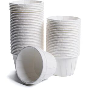 Superior Trading Co. Paper Disposable Souffle Cups for Snacks, Food & Medicine - Condiment Cups, Sauce Cups, Souffle Cups, Medicine Cups, Portion Cups, Small Paper Cups - 250 Cups, 1.25 oz, White