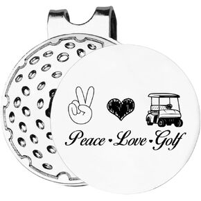 أفضل الهدايا للاعبي الجولف - علامة جولف مضحكة مع مشبك قبعة مغناطيسي هدية مبتكرة للجولف - علامة كرة جولف من Peace Love - هدايا إكسسوارات الجولف للاعبي الجولف والنساء والرجال لمحبي الجولف in Kuwait
