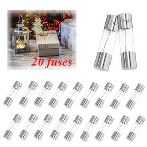 Taiss Glass Fuses, 20PCS 0.14"x0.4"(3.6x10mm) 3A 125V Fast Blow Quick Fuses, Widely Used in Furniture Appliances, Automobiles, Mini Christmas Lights, etc.