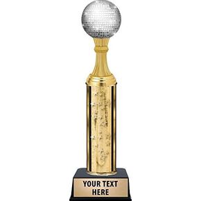 Crown Awards Dance Disco Ball Trophies - Gold Stars Modern Dance Disco Ball Trophy with Custom Engraving Prime
