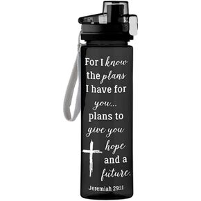 Religious for I Know The Plans Jeremiah 29:11 Water Bottle, 25 Ounce