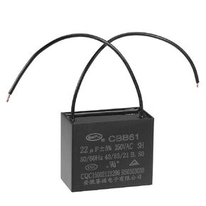 uxcell Ceiling Fan Capacitor CBB61 22uF 350V AC 2 Wires Metallized Polypropylene Film Capacitor 58x48x30mm for Electric Fan Pump Motor Generator