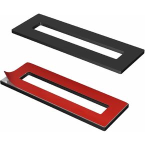 HRX STQ Sliding Aluminium Barn Door Handle, Self-Adhesive Edge for Pocket Closet Doors - Screwlesss, Peel and Stick, Complete Kit - 2 Pack - Black