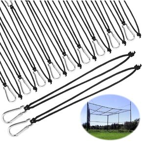 25 Pcs Batting Cage Net Hangers Heavy Duty Steel Carabiners and Lanyards Batting Cage Accessories Net Hangers for Hanging Baseball Softball Batting Cage Nets