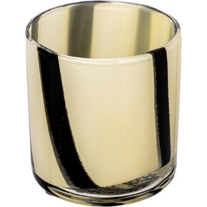 Bloomingville Round Glass Vase with Stripes, Cream and Black Candle Holder, White