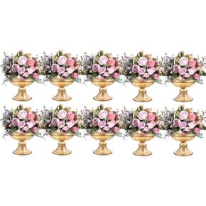 5 inch 2 pcs Mini sized Metal Bowl Gold Centerpieces for Table Wedding Gold Vases for Centerpieces Bulk Gold Centerpiece Table Decorations Wedding Party Event