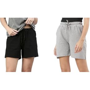 Pack of 2 Solid Women Multicolor Basic Cotton Shorts