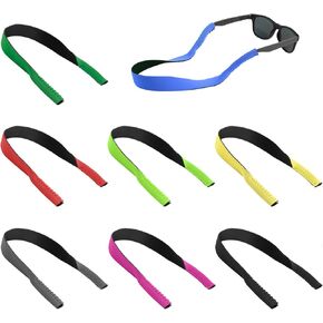 8pcs Floating Sunglasses Straps, Neoprene Sunglasses Retainer Cord Anti-Lost Eyeglass Holder Chain Lanyard for Water Sports Boating Kayaking Surfing Men Women (15.7inch Long)