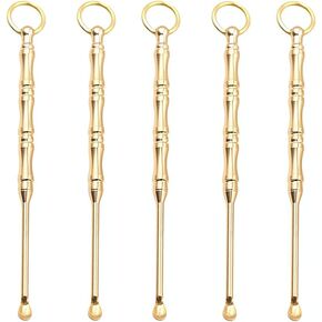 5Pcs Double-use Copper Ear Picks Brass Ear Picks Ear Picks Ear Digging Old-fashioned Pure Copper Combination Integrated Toothpicks