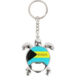 Bahamas Beer Bottle Opener Keychain Sea Turtle Key Ring (1 Pack)