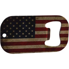 Rogue River Tactical USA Flag Bottle Opener Heavy Duty Stainless Steel Rustic Tattered American United States