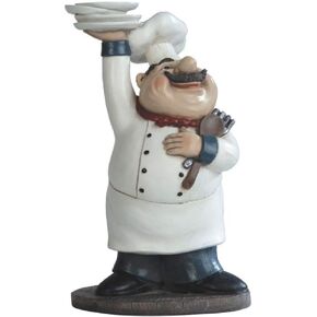 SS-G-65003 Chef Holding Plates Figurine, 10.75"