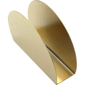 MY MIRONEY Gold Napkin Holder Stainless Steel Semicircle Tabletop Paper Napkin Holder Freestanding Tissue Dispenser for Kitchen Countertops, Restaurant, Dinning
