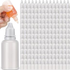200 Pcs Dropper Bottles Empty Eye Dropper Bottle Small Liquid Plastic Container Portable Squeezable Eye Liquid Dropper with Caps and Plug for Oil, Eye Liquid Storage (30 ml)