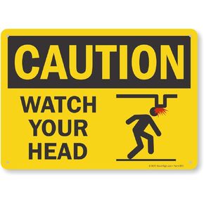 SmartSign - S2-0530-EU-10 Caution - Watch Your Head Label by | 7" x 10" Laminated Vinyl