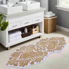 Bathroom Runner Rug 24x60 Non Slip Absorbent Bath Mats for Bathroom Long Bathroom Rugs Machine Washable Carpet Runner Rug for Hallway Bathroom Shower Light Blue