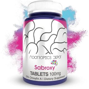 Nootropics Depot Sabroxy® Tablets | 100mg | 90 Count | Minimum 10% Oroxylin-A | Oroxylum indicum | May Help Promote Focus & Motivation | May Help Promote Cognitive Function