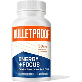 Bulletproof Energy and Focus Capsules, 30 Count, Natural Source of Caffeine Supplement for Memory and Clarity (Formerly NeuroMaster)