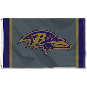 Baltimore Ravens Blackout Sideline Flag Outdoor Indoor 3x5 Foot Banner