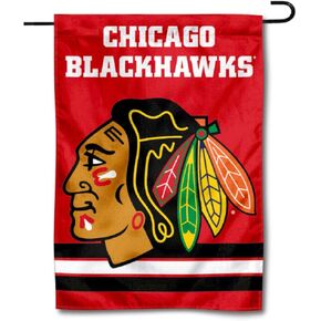 Chicago Blackhawks Red Double Sided Garden Flag