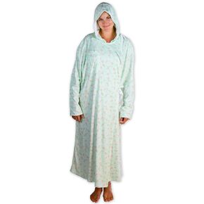 Dignity Gown Providing Modesty During Hospital Stay with Hood and Long Sleeves, One Size