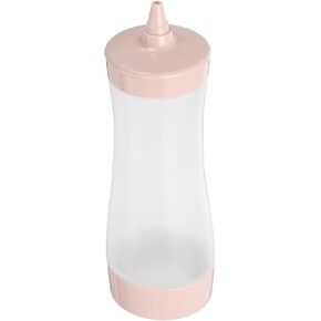 uxcell Plastic Squeeze Bottles, Ketchup Bottle with Cap for Sauce Condiment Salad Dressing Tomato Sauce Olive Oil, 12oz (Pink)