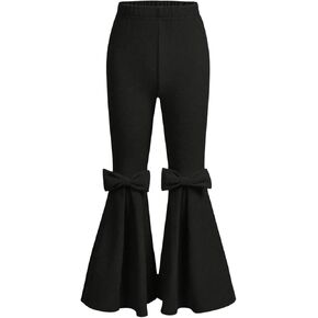 Floerns Girl's Stretchy Elastic High Waist Bow Front Bell Bottom Flare Leg Pants