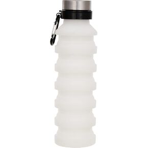 iscream BPA Free, 18 oz Collapsible Silicone Bottle with Carabiner - Rainbow Sherbert