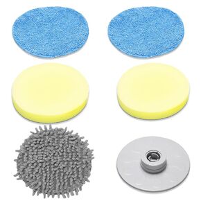 kHelfer Foam Scrubber and Scouring Pad for Electric Spin Scrubber, Microfiber Chenille Replacement Mop Cleaning Brush for Electric Spin Scrubber for Glass, Window, Floor Cleaning
