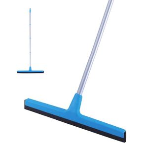 Floor Squeegee with Long Handle - 50" Adjustable Foam Squeegee Magic Broom for Water and Hair Remove, Wide Floor Wiper/Sweeper for Concrete/Tile Floors, Glass, Windows, Garage, Deck and Shower