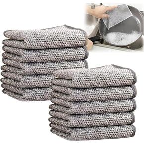 Cleaning Cloths, Multipurpose Wire Miracle Cleaning Cloths, Multipurpose Wire Dishwashing Rags for Wet and Dry, for washing dishes, Sinks, Counters, Stove Tops (5 Pcs)