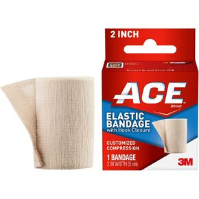 ACE Brand Elastic Bandage with Clips, Adjustable for Secure, Moderate Support, 2", One Size Fits Most(Pack of 2)