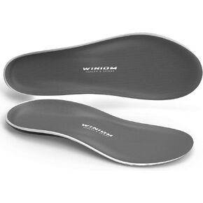 Plantar Fasciitis Insoles with Arch Support - All in One Pain Relief Orthotics Inserts - Relieve Flat Feet & High Arch, Foot Pain - (Gray, Men 13-13.5)